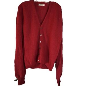 Himalaya 100% Pure Alpaca Red Cardigan Sweater Medium
